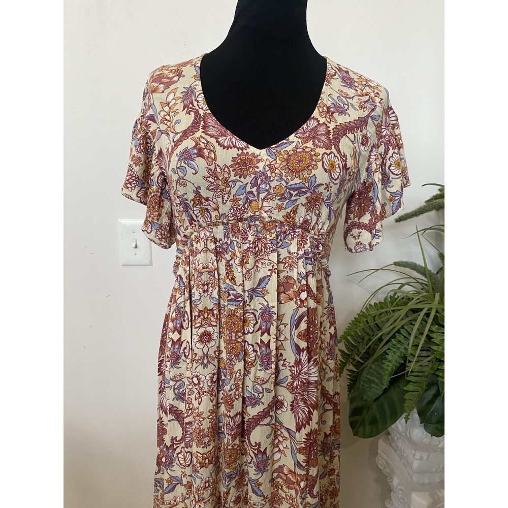 Sundance Faye Floral Flutter Sleeves High Low Hem Maxi Dress Size 4 EUC! $158 - Picture 3 of 10